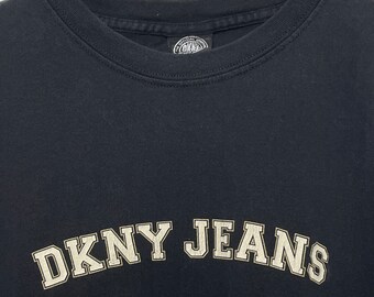 Vintage 1990s DKNY Jeans Spell Out Logo Graphic Tee Shirt