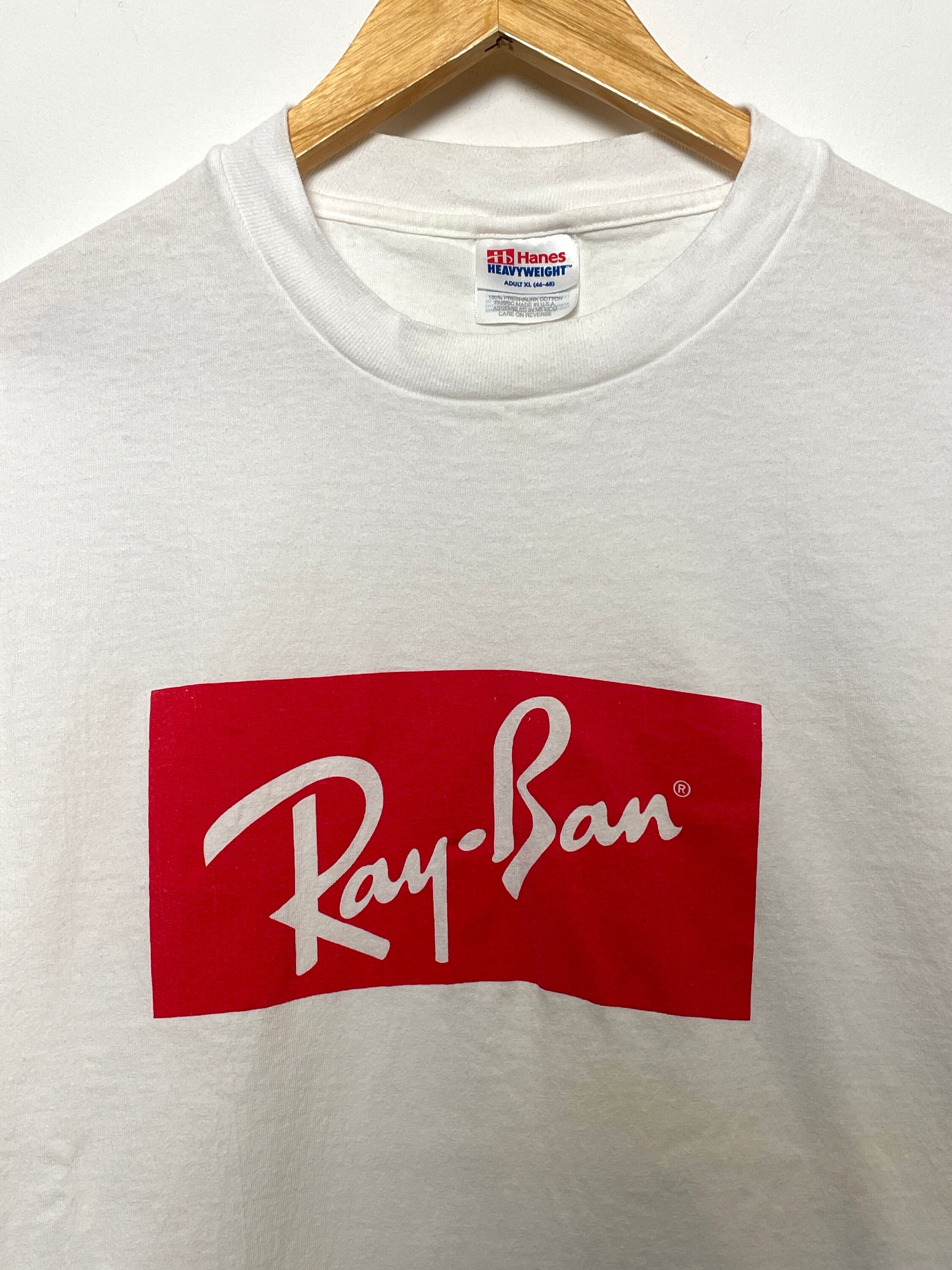 Vintage 1990s Ray-ban Spell Out Graphic Promotional Sunglasses Tee