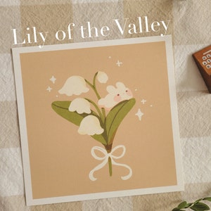 6x6 Plant Buns Art Print Set | Cute Flower Bunny Wall Decor