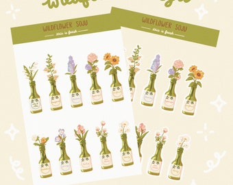 Wildflower Soju Sticker Sheet | Cute Journaling Stationery