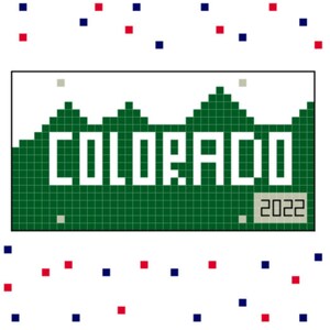 Colorado State License Plate 4x4 Cross Stitch Pattern