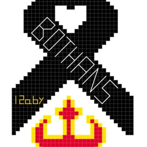 Puede incluir: Cinta negra con una corona roja y amarilla en el centro. La cinta tiene forma de ocho. El texto "120 by" es visible en la cinta.