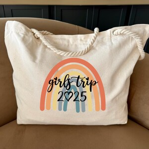 Girls Trip Tote Bag, Girls Weekend Tote, Besties Matching Bags, Road Trip Tote Bags, Rainbow Girls Trip Party Bag, Girls Weekend Travel Bag