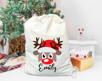 Personalized Santa Sack, Christmas Present Sack, Christmas Eve Santa, Christmas Sack, Personalized Christmas Toy Sack, Christmas Gift Bag