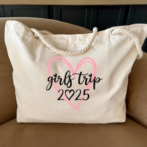 Girls Trip Tote 2025 Bag, Girls Weekend Tote, Besties Matching Bags, Road Trip Tote Bags, Girls Trip Party Bag, Girls Weekend Travel Bag