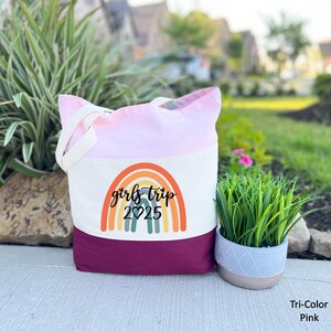 Custom Girls Trip 2025 Tote Bag, Customized Girls Weekend Tote, Besties Matching Bags, Road Trip Tote Bags, Girls Travel, Girls Weekend Trip