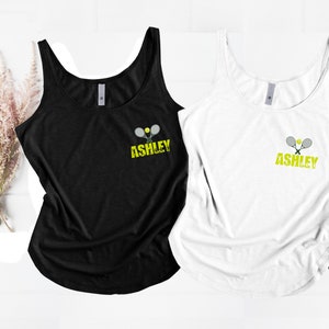 Custom Tennis Tank Top, Tennis Gifts, Tennis Tank Top for Women, Tennis Women&#39;s Tank Top, Tennis Racket Shirt, Ladies Racerback Tank Top