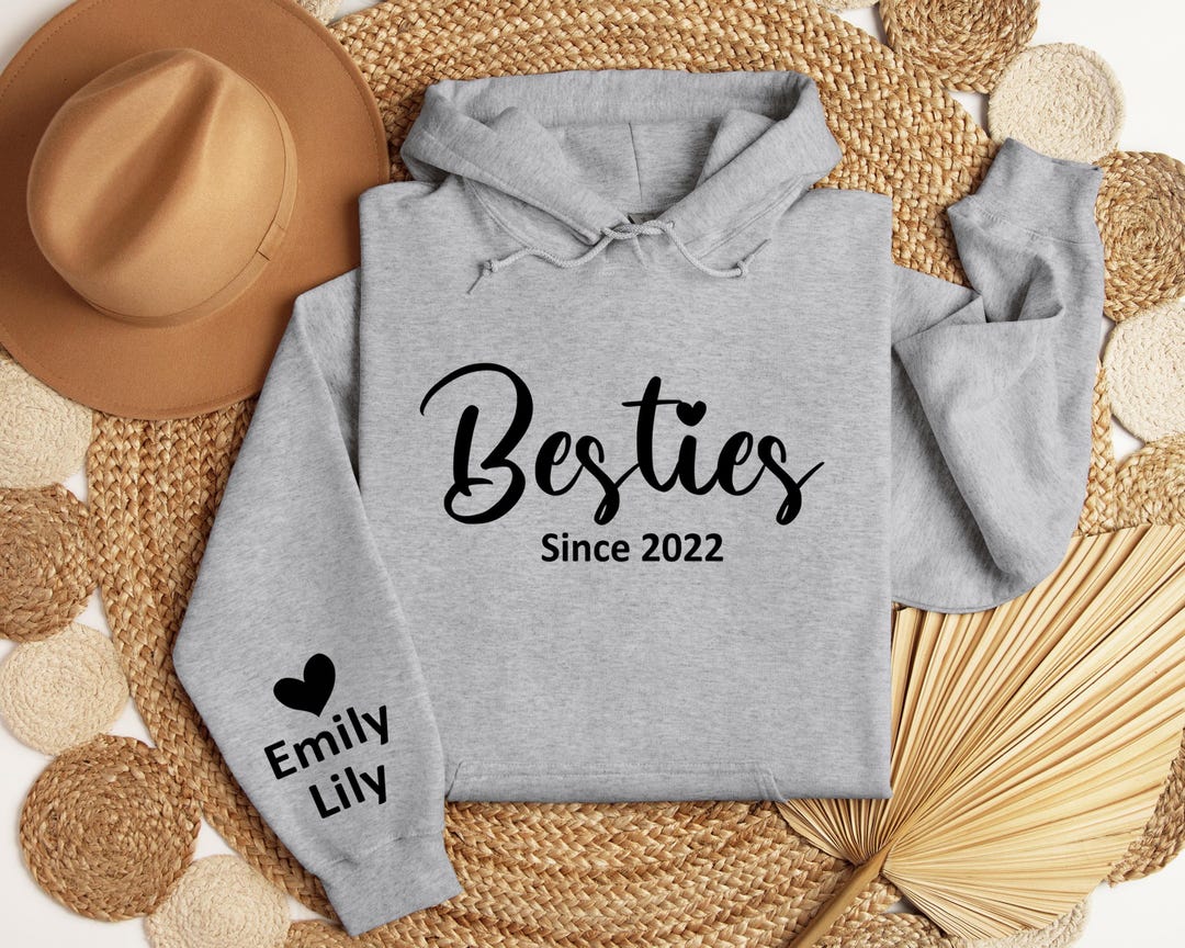 Personalized Witch Besties Hoodie Back - Gift Idea For Halloween/Witch Lovers/Besties - I'm The Bestie Warning Bestie May Be Drunk Or Lost Also Just Send Help