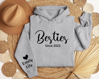 Custom Besties Since Hoodie, Besties Hoodie, Best Friend Sweatshirt, Gift For Bestfriend, Bestie Best Friends Shirt, Bff Matching Hoodie