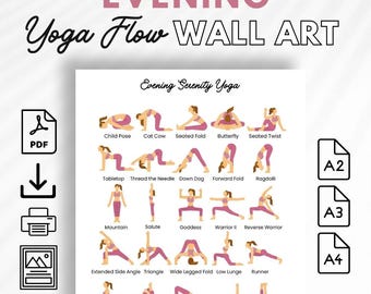 Evening Yoga Sequence PDF, Bedtime Stretches for Relaxation