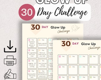 30 Day Glow Up Challenge Printable: Self Care Planner (PDF Download)