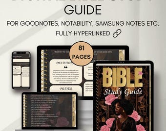 Floral Bible Study Guide: Digital Journal, Christian Planner (PDF)