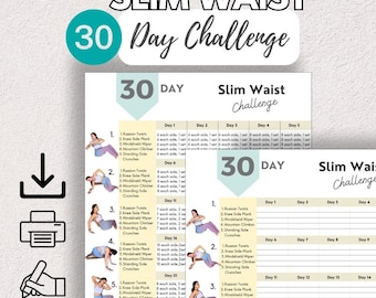 Slim Waist Challenge 30 Day, Lose Belly Fat Workout Plan for Women
