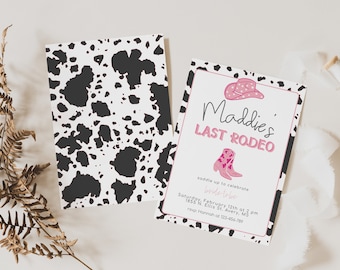 Last Rodeo Bridal Shower Invite Template, Last Ride Bachelorette Instant Download, Digital Rodeo Bridal Invitation, Editable Cowgirl Invite