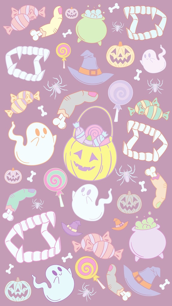 Download Aesthetic Cartoon Halloween Phone Wallpaper  Wallpaperscom