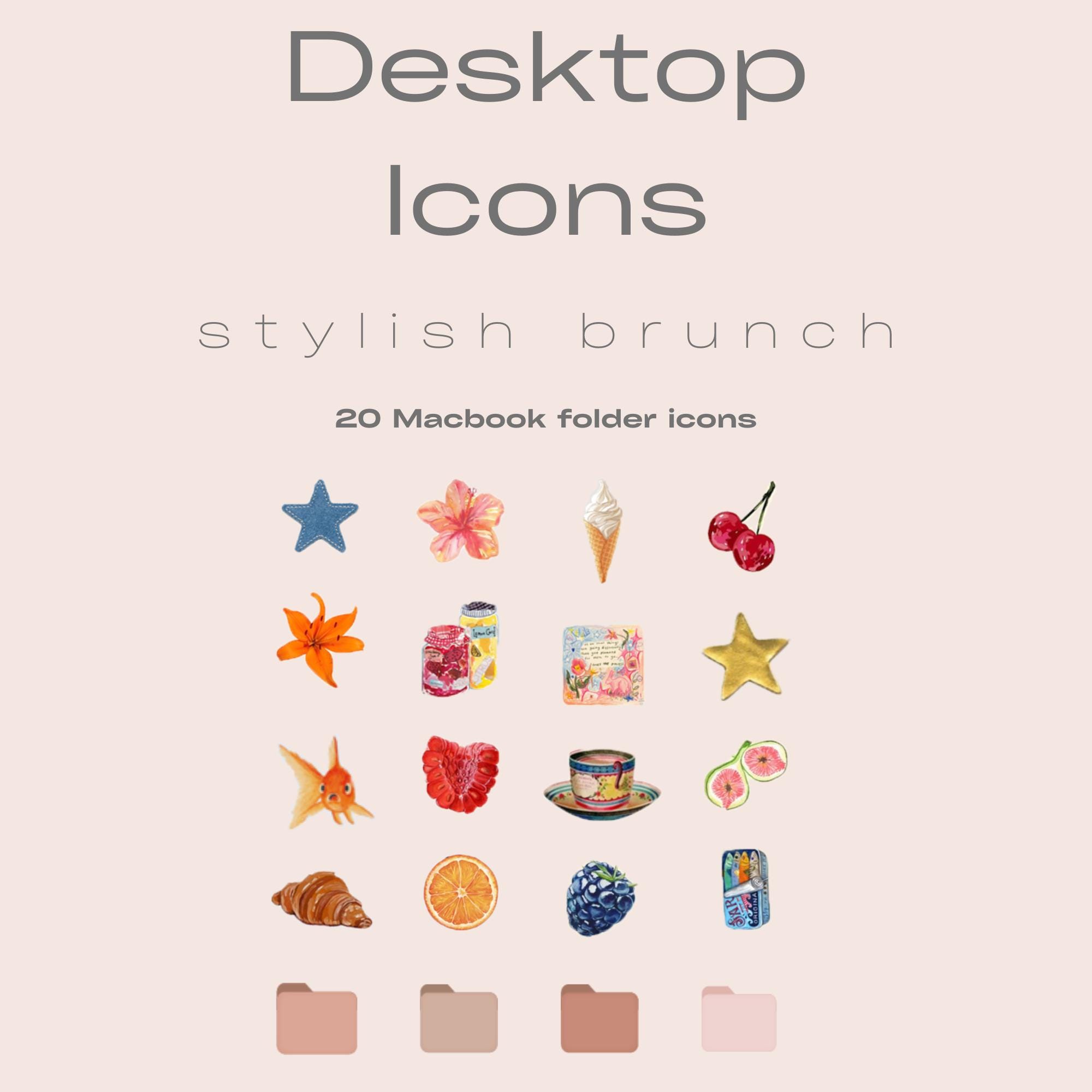 20 Personalized Folder Icons | Stylish Brunch-inspired MacBook Folder ...