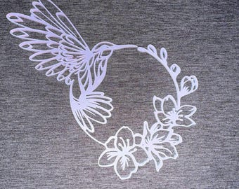 Arte de parede de beija-flor