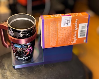 Suporte para livros com porta-copos e suporte para tablet.