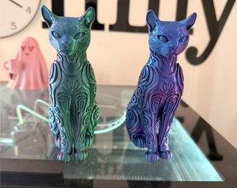 Estatueta de gato texturizada