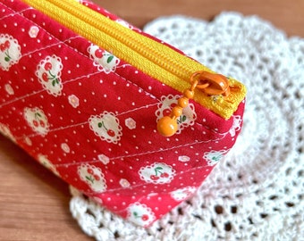 Cherry Doily Quilted Pouch