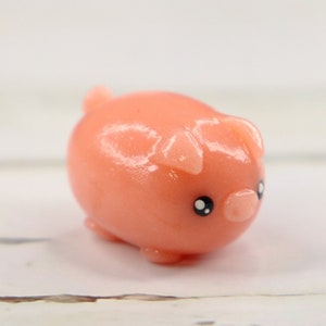 Cute Kawaii Polymer Clay Pig Figurine, Planter Decoration