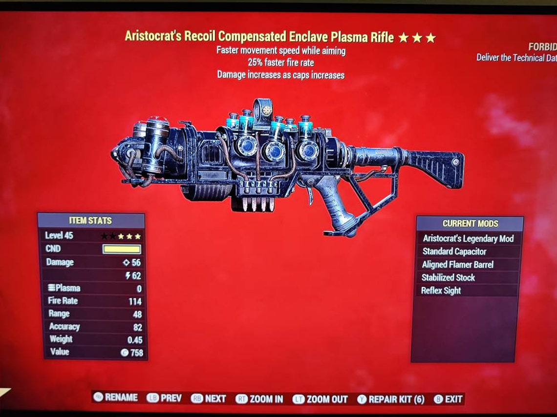 Fallout 76 enclave plasma flamer mod