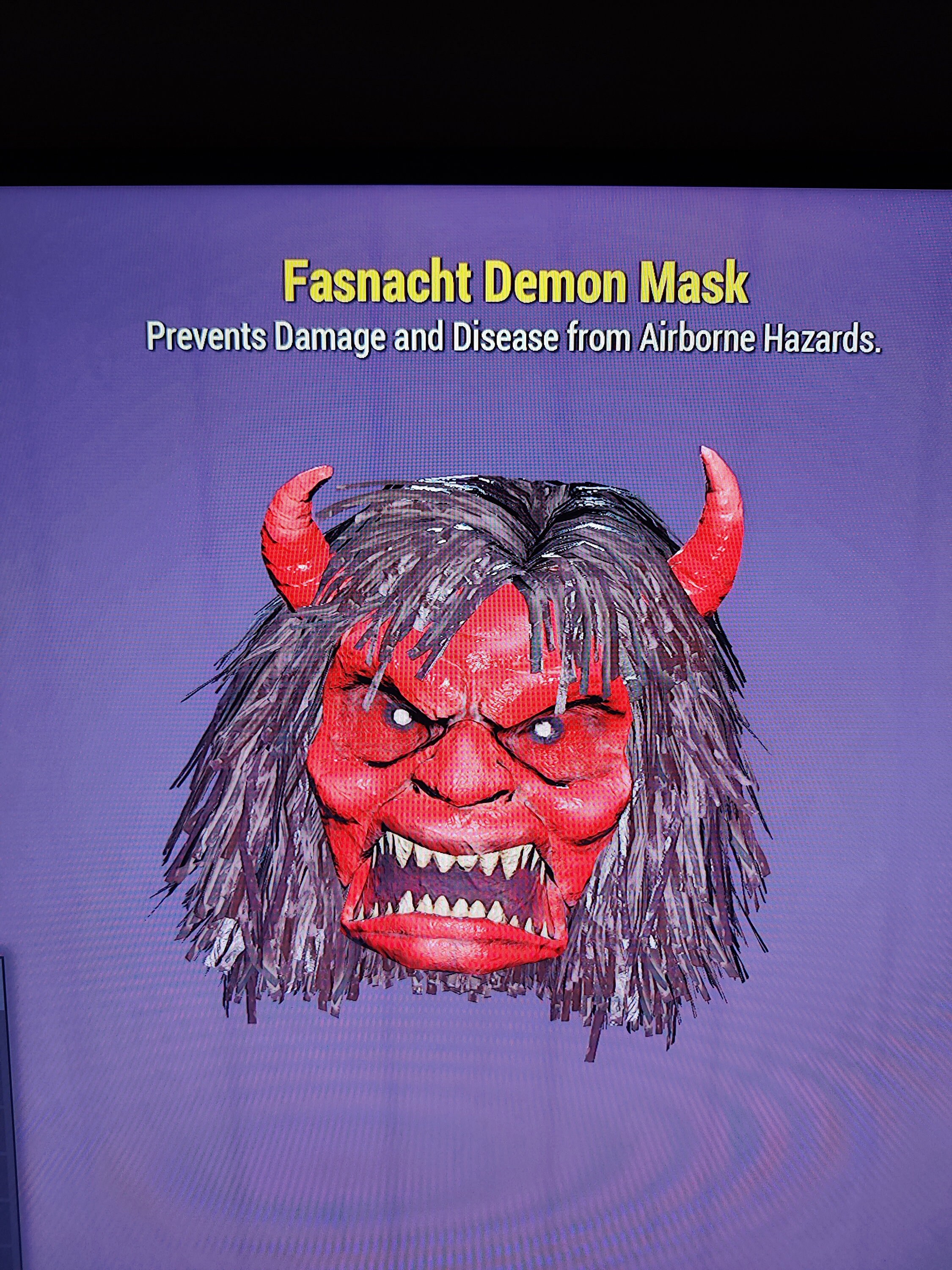Fasnacht Demon Mask RARE for Fallout 76 Xbox Etsy