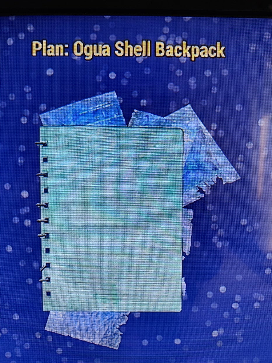 Ogua Shell Backpack Plan for Fallout 76 on XBOX Etsy