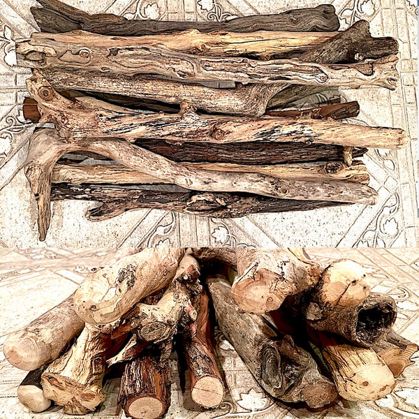 12 Lg 22" Driftwood Branches: 10 lbs Bulk Unique Large Wood Sticks, Craft Supplies, Wall Art, Home Decor, Macrame, Grapevine, Beaver Chewed