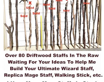 Renaissance Fair Staff DOWNPAYMENT: 80+ Wizard Druid Witch Mage Crystal Walking Stick Ready 4 Your Design, LARP Cosplay spiritwoodwandnstaff