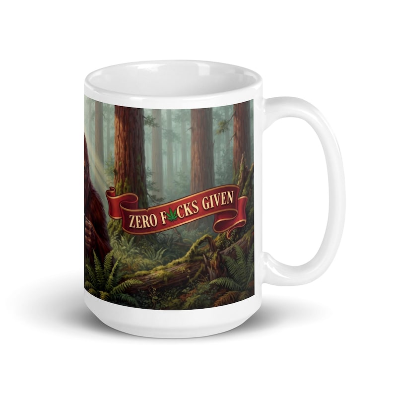 Medicated & Winning Sasquatch Mug | Funny Bigfoot Coffee Mug | Cannabis Camping Mug | 15 oz Stoner Gift | 420 Gift Mug