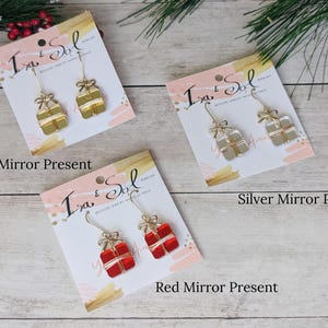 Present Earrings, Gift Dangles, Cute Present Earrings, Handmade, Laser cut, Acrylic, Lightweight, Gifts for Her, Hypoallergenic