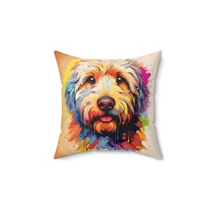 LABRADOODLE LIEBHABER SPUN Polyester Quadrat Kissen | Benutzerdefinierte Haustier Kissen | Katzenkissenbezug für Hundeliebhaber aller Geschlechter | Ideal für Hundegedenkmal