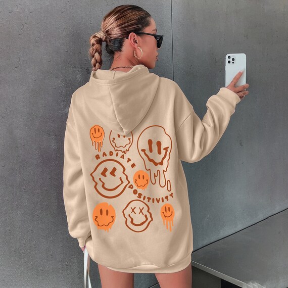 Drippy Smiley Hoodie Preppy Smiley Face Sweatshirt Aesthetic - Etsy Ireland