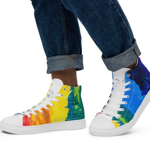 Men’s Pride Flag high top canvas shoes