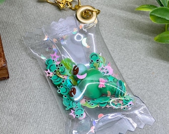 Frog Shaker Keychain – Glitter Clay Stim Toy