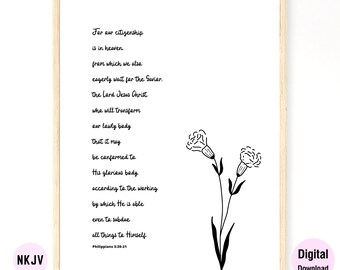 0197 - Philippians 3:20-21 - Digital Scripture Prints in NKJV & KJV