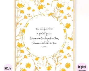 0176 - Isaiah 26:3 - Digital Scripture Prints in NKJV & KJV