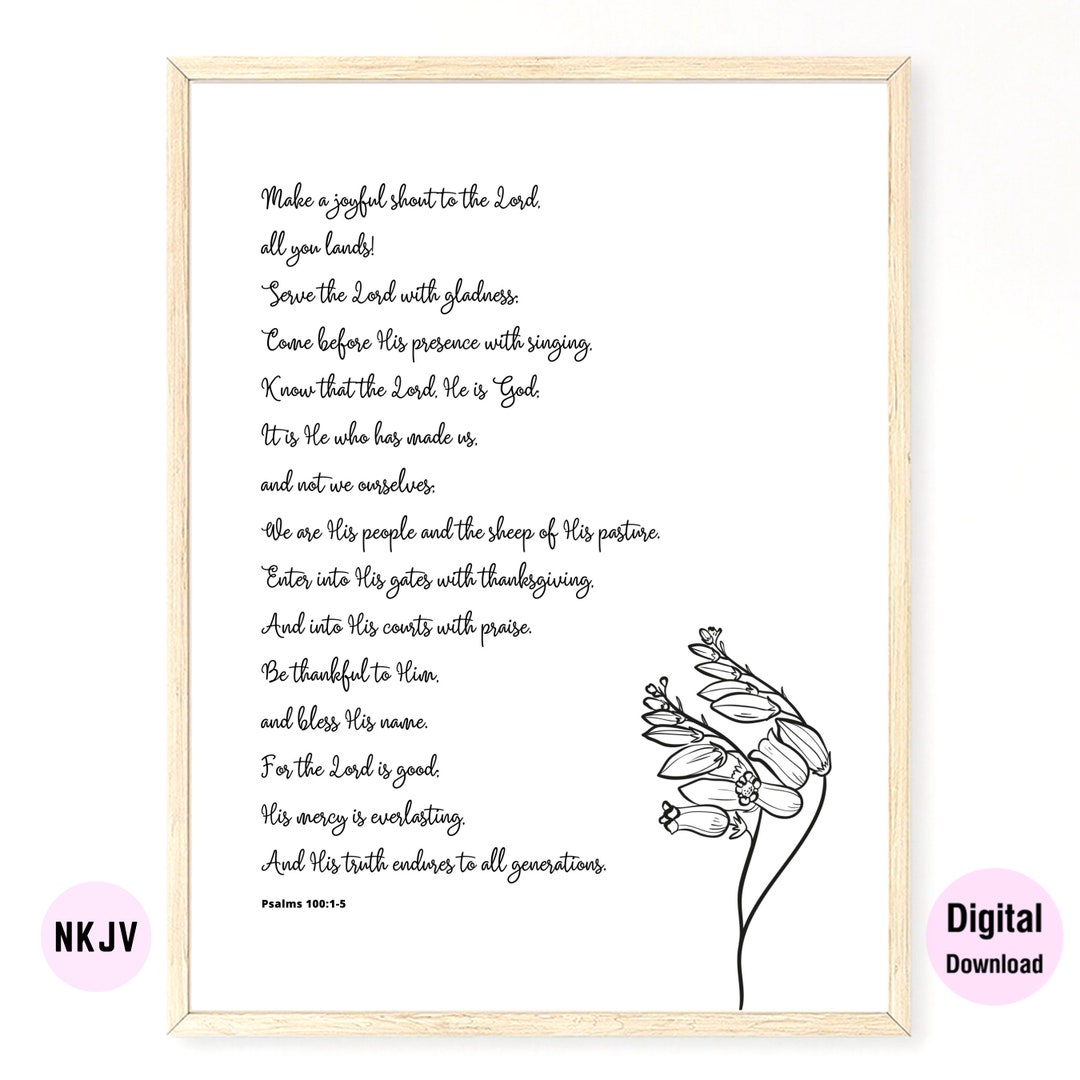 0291 Salmi 100:1-5 Stampe digitali delle Scritture in NKJV e