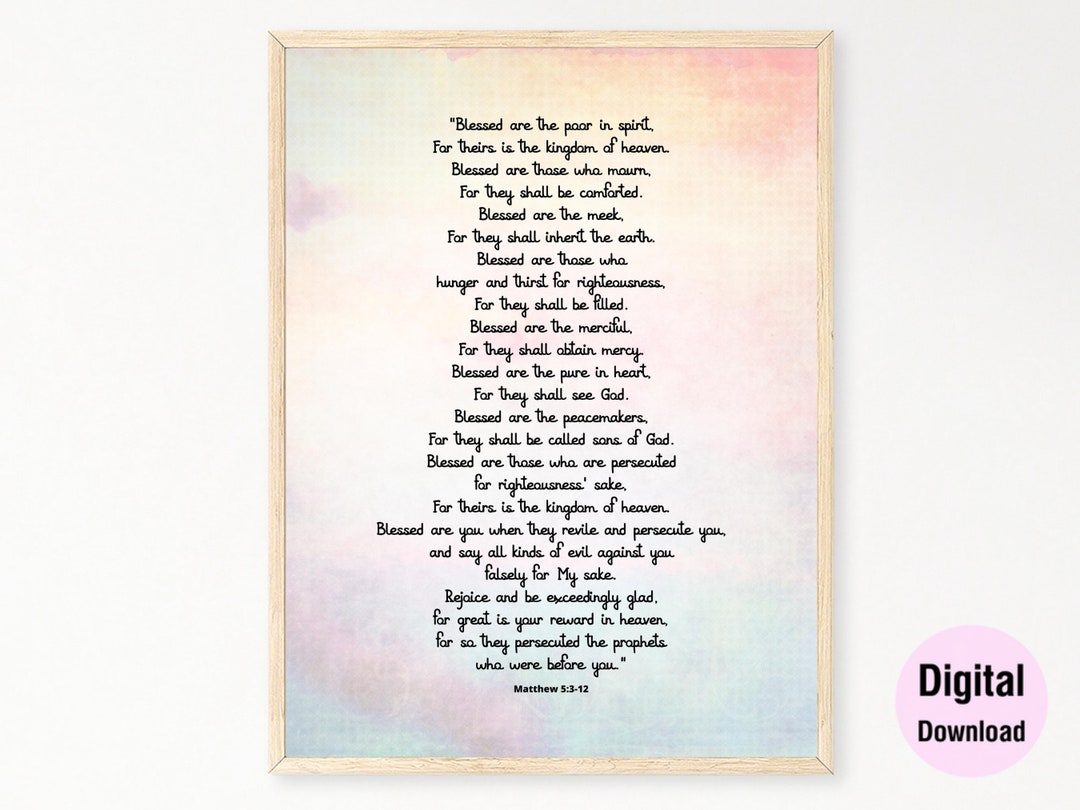 Matthew 5 3 12 NKJV KJV The Beatitudes Bible Verse Printable Wall Art matthew-5-3-12-nkjv-kjv-the-beatitudes-bible-verse-printable-wall-art