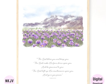 0179 - Numbers 6:24-26 - Digital Scripture Prints in NKJV & KJV