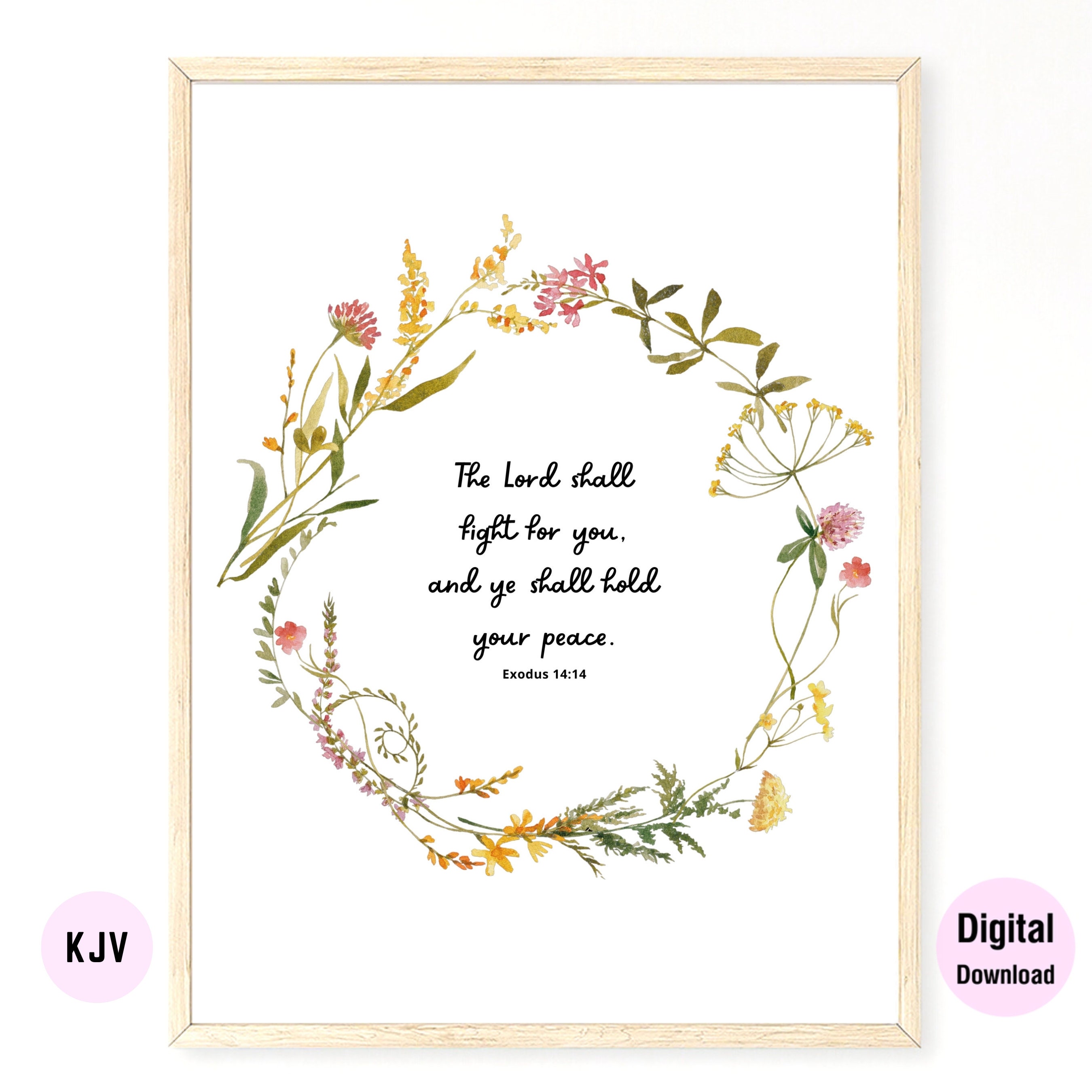 0095 - Exodus 14:14 - Digital Scripture Prints in NKJV & KJV - Etsy