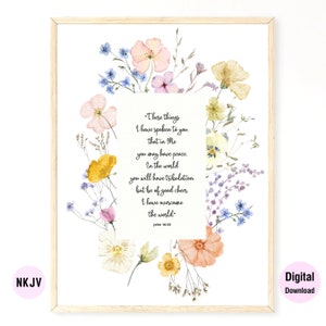 John 16:33 NKJV & KJV - Bible Verse Printable Wall Art | Digital Download | Scripture Prints | Art | Christian Gifts