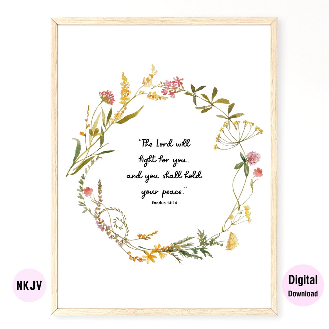 0095 - Exodus 14:14 - Digital Scripture Prints in NKJV & KJV - Etsy