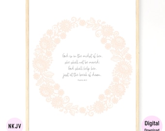 0182 - Psalms 46:5 - Digital Scripture Prints in NKJV & KJV