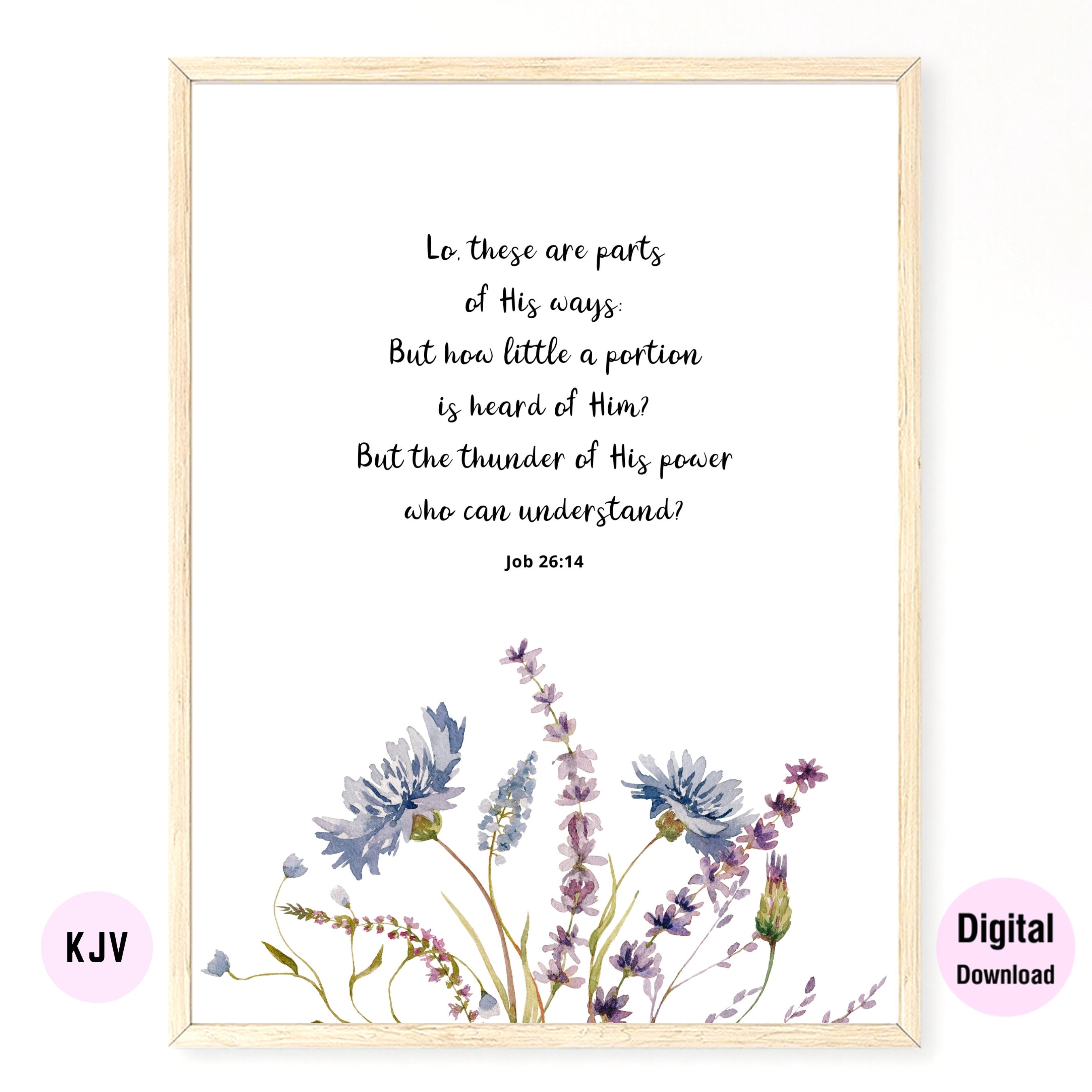 Job 26:14 NKJV & KJV - Bible Verse Printable Wall Art