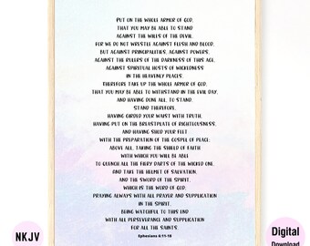0187 - Ephesians 6:11-18 - Digital Scripture Prints in NKJV & KJV