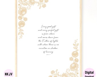 0198 - James 1:17 - Digital Scripture Prints in NKJV & KJV