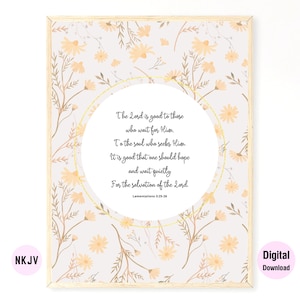 Lamentations 3:25-26 NKJV & KJV - Bible Verse Printable Wall Art | Digital Download | Scripture Prints | Art | Christian Gifts