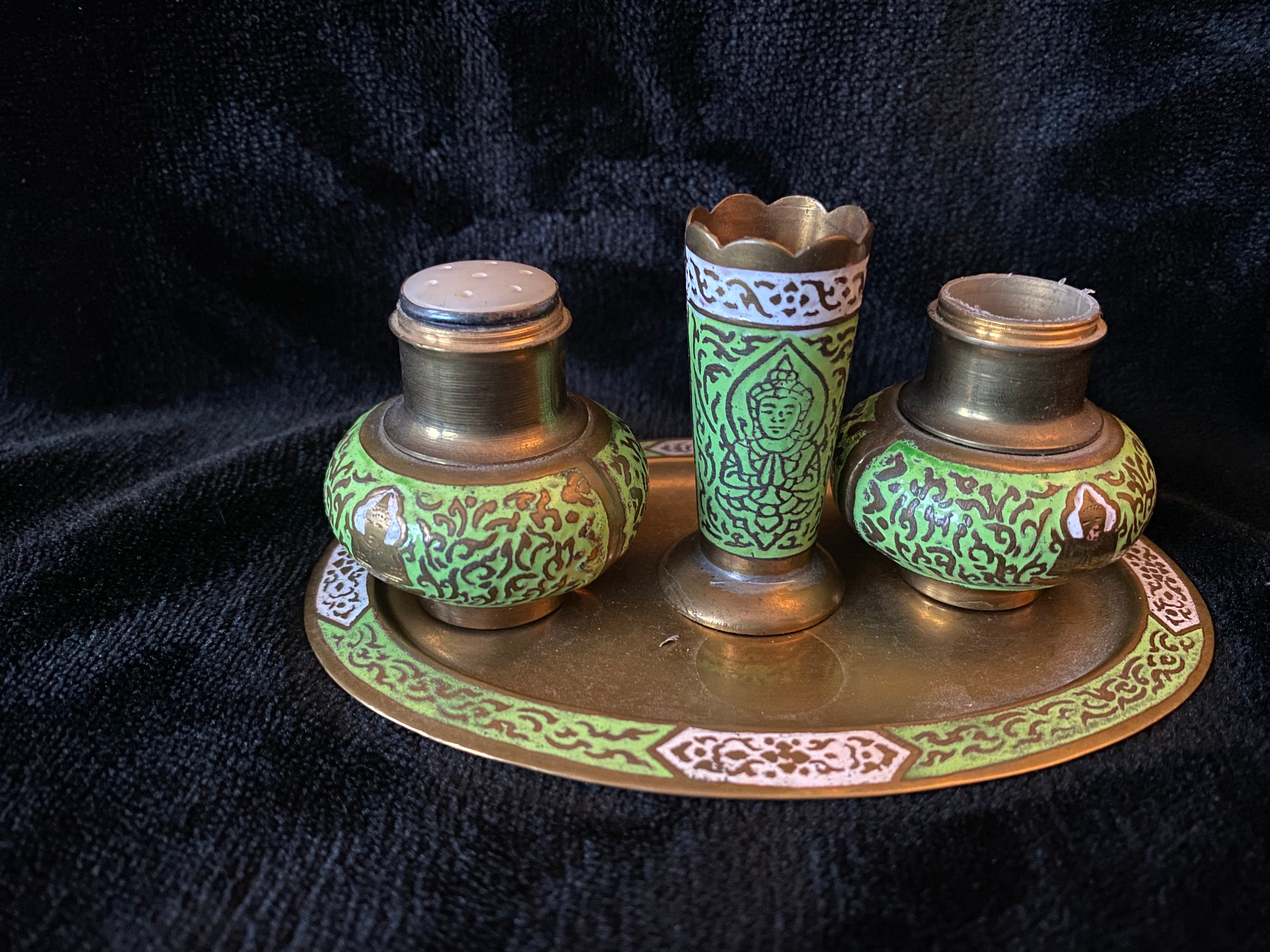 very rare find Antique salt and pepper shaker w/toothpick holder